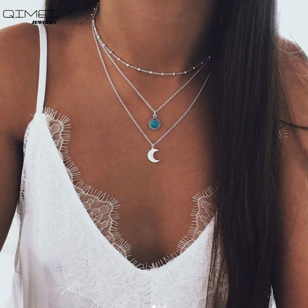 fashion multilayer jewelry vintage statement pendant necklace for women 2019 vintage moon star pendant necklace jewelry cross, Silver
fashion multilayer jewelry vintage statement pendant necklace for women 2019 vintage moon star pendant necklace jewelry cross, Silver