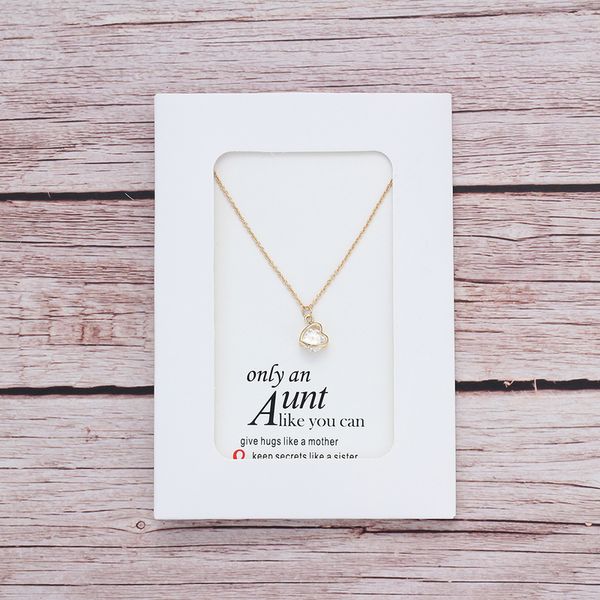 wholesale- from aunt love heart crystal necklace for women jewelry friendship aunt gifts with card adjustable chian cn70, Silver
wholesale- from aunt love heart crystal necklace for women jewelry friendship aunt gifts with card adjustable chian cn70, Silver