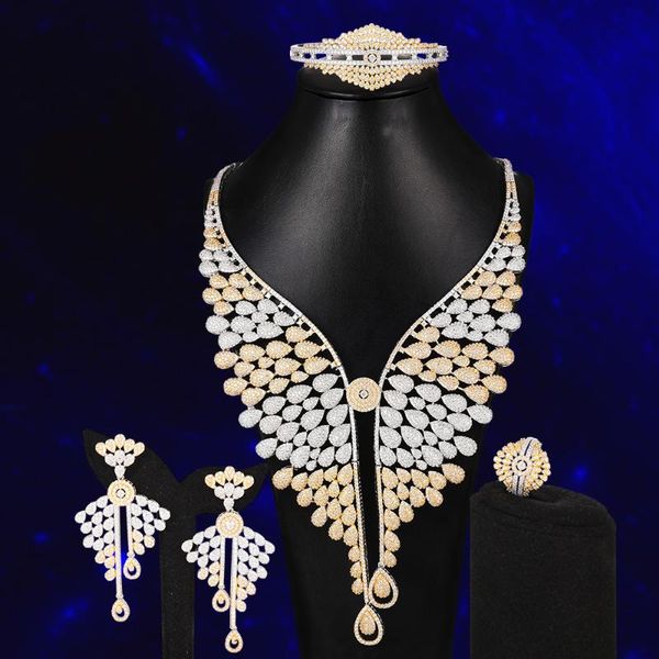 siscathy luxury statement jewelry sets for women bridal wedding cubic zirconia big necklace drop earrings ring bracelet bangle, Silver
siscathy luxury statement jewelry sets for women bridal wedding cubic zirconia big necklace drop earrings ring bracelet bangle, Silver
