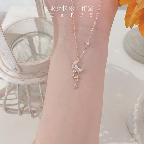 s925 silver jewlery with star moon fairy temperament ins necklace clavicle chain personalized necklace for women female
s925 silver jewlery with star moon fairy temperament ins necklace clavicle chain personalized necklace for women female