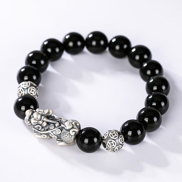 black obsidian stone bracelets hand accessories for men with real sterling silver pixiu feng shui crystals jewelry armband heren, Golden;silver
black obsidian stone bracelets hand accessories for men with real sterling silver pixiu feng shui crystals jewelry armband heren, Golden;silver