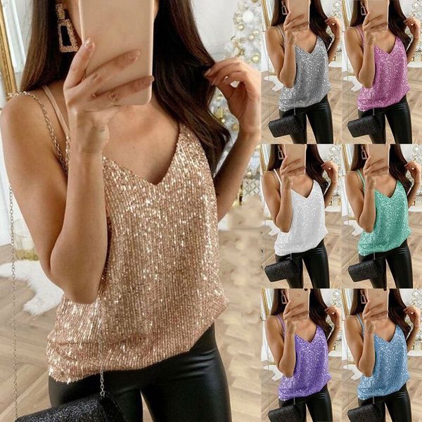 fashion women tank sequin glitter strappy plus size female sparkle v-neck glitter straps camisole p1, White
fashion women tank sequin glitter strappy plus size female sparkle v-neck glitter straps camisole p1, White