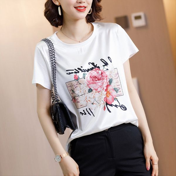 short-sleeved women's t-shirt 2020 printed loose casual mulberry half-sleeve silk short-sleeved women's t-shirt 2020 printed loose, White
short-sleeved women's t-shirt 2020 printed loose casual mulberry half-sleeve silk short-sleeved women's t-shirt 2020 printed loose, White