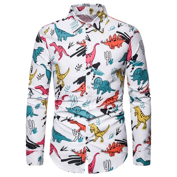 2019 men casual long sleeve shirt cute cartoon dinosaur pinted mens shirts autumn slim fit camisa masculina fahion streetwear, White;black
2019 men casual long sleeve shirt cute cartoon dinosaur pinted mens shirts autumn slim fit camisa masculina fahion streetwear, White;black