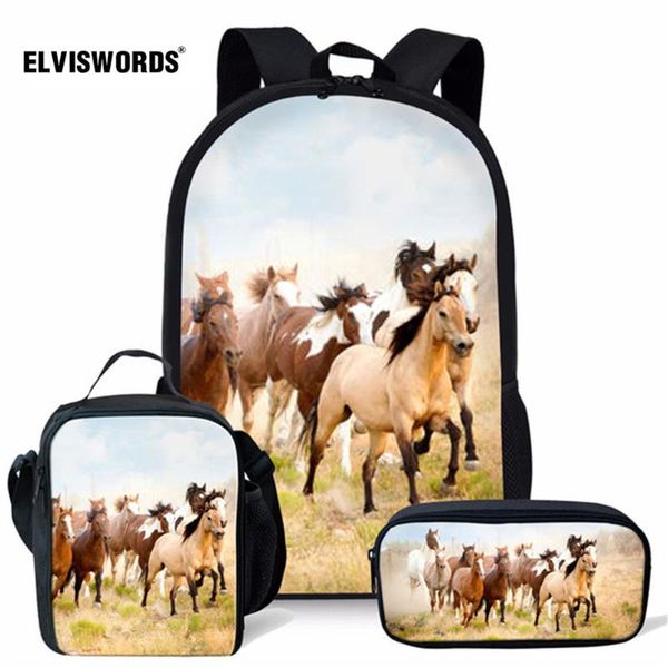 elviswords crazy horse printing 3pcs school bag set for boys girls kids orthopedics rucksack children traveling beach backpacks
elviswords crazy horse printing 3pcs school bag set for boys girls kids orthopedics rucksack children traveling beach backpacks