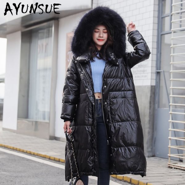 ayunsue warm women's duck down jacket invierno mujer 2019 thick long winter coat + large fur hooded korean fashion clothing 1901, Black
ayunsue warm women's duck down jacket invierno mujer 2019 thick long winter coat + large fur hooded korean fashion clothing 1901, Black