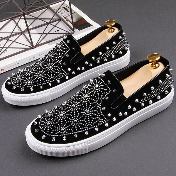 korean style men's casual party nightclub real leather rivets shoes breathable slip on flat platform shoe personality loafers, Black
korean style men's casual party nightclub real leather rivets shoes breathable slip on flat platform shoe personality loafers, Black