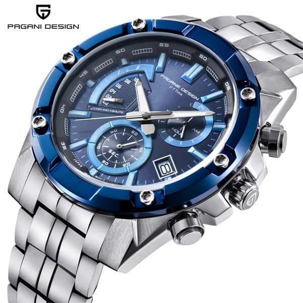 pagani design chronograph quartz watch men stainless steel waterproof business wristwatches mens sport watches reloj hombre, Slivery;brown
pagani design chronograph quartz watch men stainless steel waterproof business wristwatches mens sport watches reloj hombre, Slivery;brown