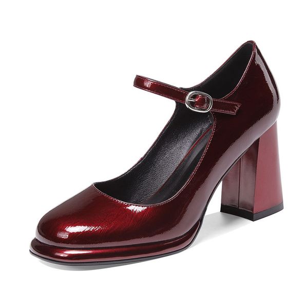 pgxxzlx new 2020 thick heel square head four season single shoes women's cow patent leather high heels women's shoes lady pump, Black
pgxxzlx new 2020 thick heel square head four season single shoes women's cow patent leather high heels women's shoes lady pump, Black