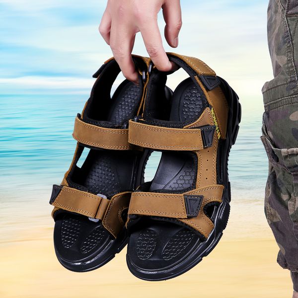 genuine leather men shoes classic casual sandals male trekking beach sandal outdoor leisure summer shoes plus size dropshipping, Black
genuine leather men shoes classic casual sandals male trekking beach sandal outdoor leisure summer shoes plus size dropshipping, Black