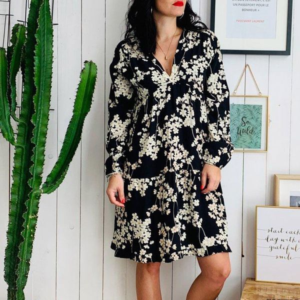 2019 autumn chiffon dress women flower print boho beach dresses ruffle long sleeve a-line party dress vestidos plus size s-3xl, Black;gray
2019 autumn chiffon dress women flower print boho beach dresses ruffle long sleeve a-line party dress vestidos plus size s-3xl, Black;gray