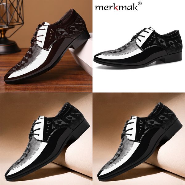 merkmak autumn oxfords leather men's shoes casual dress shoes men lace up breathable formal office for man big size 38-48 flats, Black
merkmak autumn oxfords leather men's shoes casual dress shoes men lace up breathable formal office for man big size 38-48 flats, Black