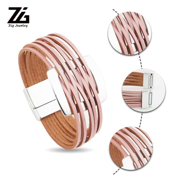 Â leather bracelets for women 2019 fashion metal charm boho wrap multilayer wide bracelet femme jewelry, Golden;silver
 leather bracelets for women 2019 fashion metal charm boho wrap multilayer wide bracelet femme jewelry, Golden;silver