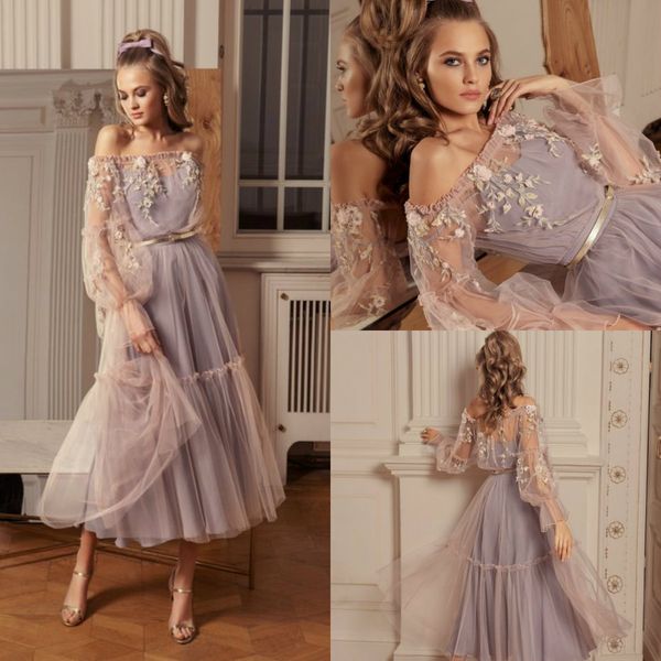 2020 papilio cocktail dresses tulle appliqued tea length bateau neck long sleeve prom dress custom made elegant evening party gowns, Black
2020 papilio cocktail dresses tulle appliqued tea length bateau neck long sleeve prom dress custom made elegant evening party gowns, Black