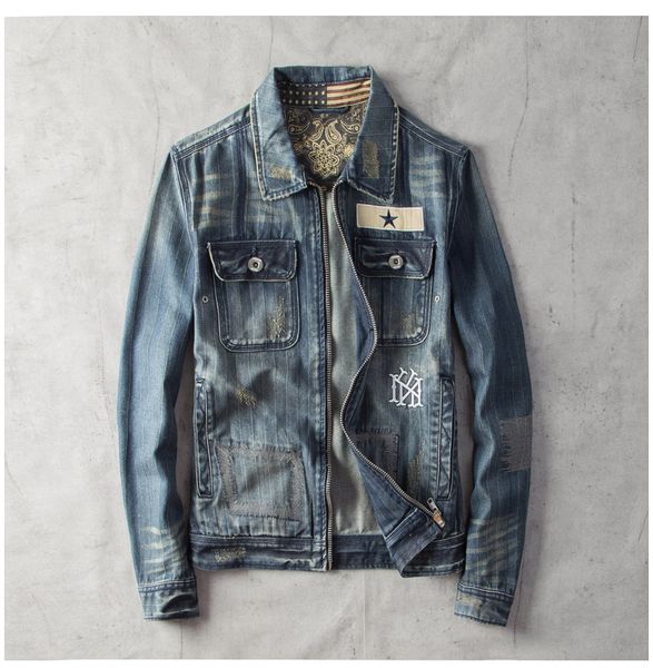 bonjean men's zipper biker motorcycle jacket blue ripped denim vintage casual jacket retro slim fit jeans coat drop shipping, Black;brown
bonjean men's zipper biker motorcycle jacket blue ripped denim vintage casual jacket retro slim fit jeans coat drop shipping, Black;brown