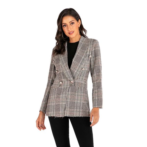2019 spring autumn loose warm woolen jacket korean version casual women woolen coat lattice lapel long sleeve female coat fcw136, Black
2019 spring autumn loose warm woolen jacket korean version casual women woolen coat lattice lapel long sleeve female coat fcw136, Black