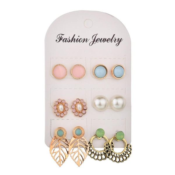 2020 new fashion 6pcs/set imitation pearl leaf flower dangle earrings vintage irregular drop earrings for women girls, Silver
2020 new fashion 6pcs/set imitation pearl leaf flower dangle earrings vintage irregular drop earrings for women girls, Silver