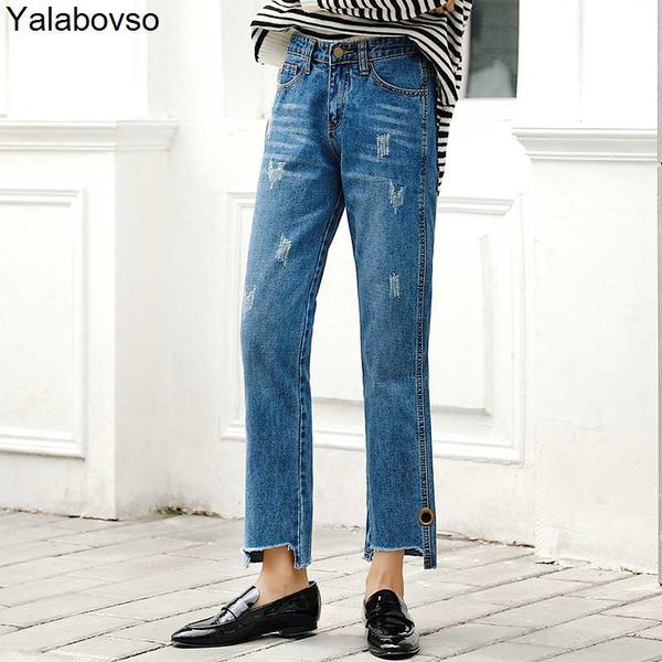 softner dark blue pants straight female ankle-length pants loose slim jeans high waist with button on leg yalabovso new arrival
softner dark blue pants straight female ankle-length pants loose slim jeans high waist with button on leg yalabovso new arrival