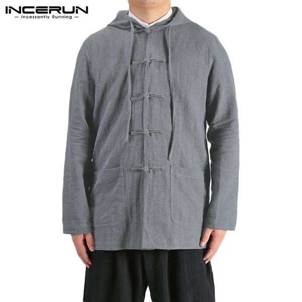 incerun vintage men's shirt chinese style cotton hooded solid color 2019 button hanfu retro long sleeve casual men shirts 7, White;black
incerun vintage men's shirt chinese style cotton hooded solid color 2019 button hanfu retro long sleeve casual men shirts 7, White;black