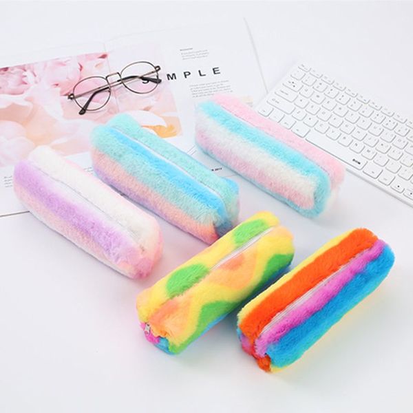 cute rainbow plush pencil case pen bag zipper strip makeup pouch stationery pencilcase for girls school office supplies c26
cute rainbow plush pencil case pen bag zipper strip makeup pouch stationery pencilcase for girls school office supplies c26