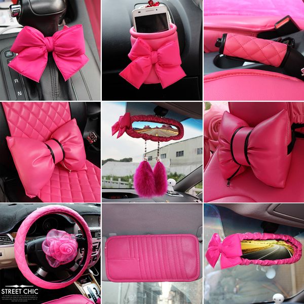 women car interior accessories pink roseo red steering wheel cover neck rest pillow seatbelt cover shifter hand brake sets
women car interior accessories pink roseo red steering wheel cover neck rest pillow seatbelt cover shifter hand brake sets