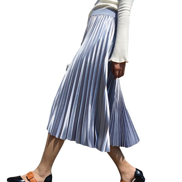 brand quality autumn winter skirt korean lady shine satin organ pleated skirt faldas chic a line high waist womens long skirts, Black
brand quality autumn winter skirt korean lady shine satin organ pleated skirt faldas chic a line high waist womens long skirts, Black