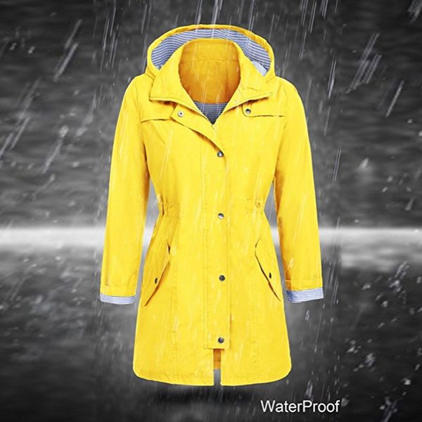 women solid rain jacket outdoor hoodie coat waterproof hooded raincoat windproof long sleeve jacket button casual coat outerwear, Blue;black
women solid rain jacket outdoor hoodie coat waterproof hooded raincoat windproof long sleeve jacket button casual coat outerwear, Blue;black