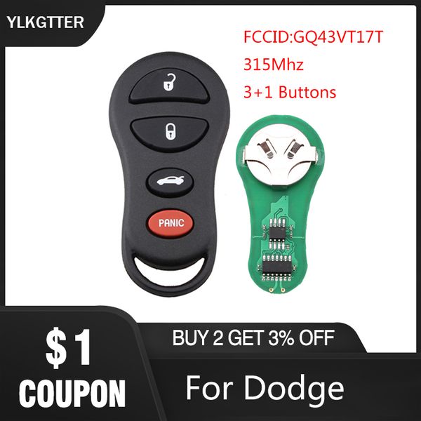 ylkgtter 3+1/4 button smart car remote control for dodge for sebring jeep fccid gq43vt17t 315mhz frequency high quality
ylkgtter 3+1/4 button smart car remote control for dodge for sebring jeep fccid gq43vt17t 315mhz frequency high quality