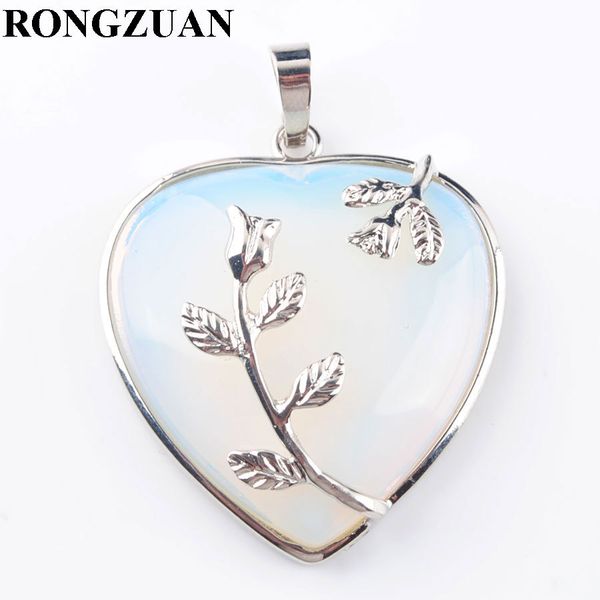 rongzuan natural opalite stone jewelry flower pendant reiki chakra chain necklace real love heart jewellery for girl tn3187, Silver
rongzuan natural opalite stone jewelry flower pendant reiki chakra chain necklace real love heart jewellery for girl tn3187, Silver