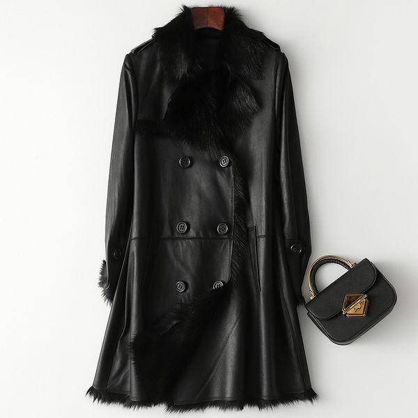 natural real fur coat female genuine leather jacket autumn winter coat women clothes 2020 korean kid lamb skin double-faced, Black
natural real fur coat female genuine leather jacket autumn winter coat women clothes 2020 korean kid lamb skin double-faced, Black