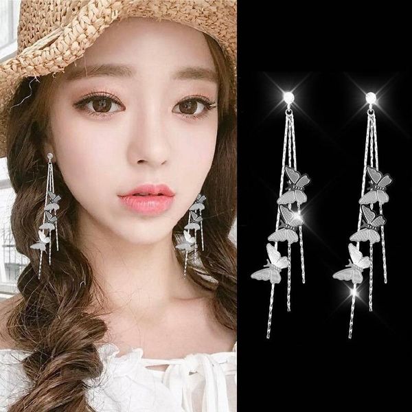 sexemara exquisite metal trendy insect women dangle earrings butterfly long tassel eardrop earrings for women drop, Silver
sexemara exquisite metal trendy insect women dangle earrings butterfly long tassel eardrop earrings for women drop, Silver