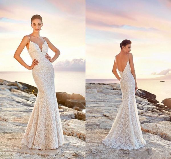 eddy k 2019 lace mermaid wedding dresses spaghetti straps bridal gown summer beach boho vestidos de novia, White
eddy k 2019 lace mermaid wedding dresses spaghetti straps bridal gown summer beach boho vestidos de novia, White