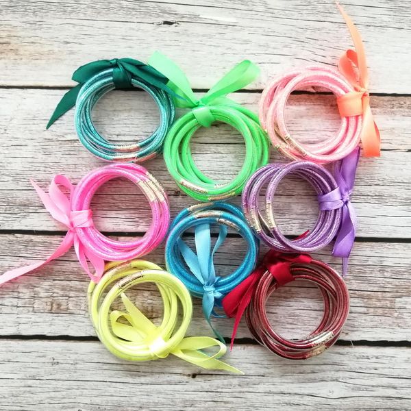 5 pcs/set zwpon little girls glitter filled jelly bangles bowknot bracelets baby kids bangles jewelry gift wholesale 16 colors, Black
5 pcs/set zwpon little girls glitter filled jelly bangles bowknot bracelets baby kids bangles jewelry gift wholesale 16 colors, Black