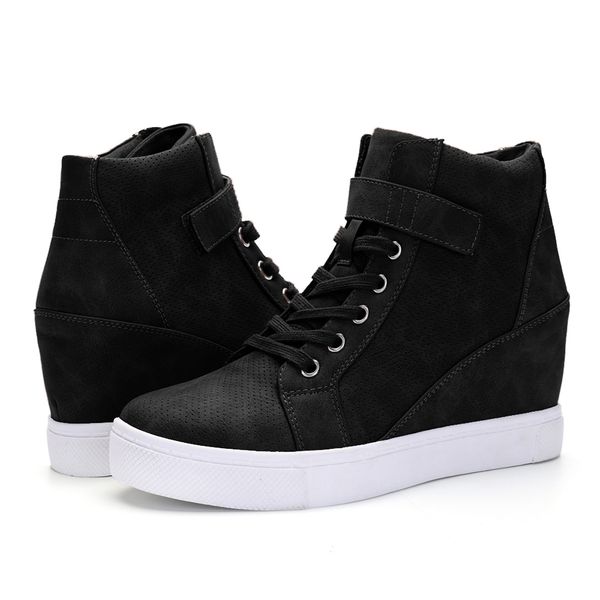 women leather platform winter boots casual lace up high wedges ankle boots fashion hook loop high heel black female
women leather platform winter boots casual lace up high wedges ankle boots fashion hook loop high heel black female
