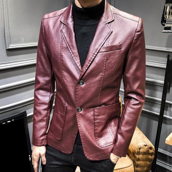 men's jackets autumn winter coats men solid color faux leather suit jacket long sleeve lapel blazer and, Black;brown
men's jackets autumn winter coats men solid color faux leather suit jacket long sleeve lapel blazer and, Black;brown