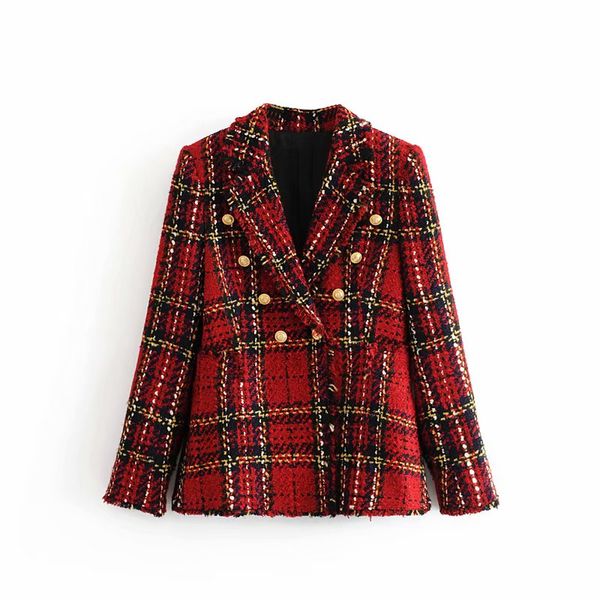 vintage women elegant red plaid blazer jackets 2020 fashion ladies double breasted suits coat casual female chic blazers girls, White;black
vintage women elegant red plaid blazer jackets 2020 fashion ladies double breasted suits coat casual female chic blazers girls, White;black