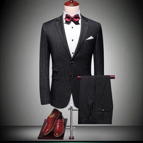 classic men striped suit size s m xl xxl 4xl 5xl business casual men suit jacket and pants 3 piece set, White;black
classic men striped suit size s m xl xxl 4xl 5xl business casual men suit jacket and pants 3 piece set, White;black