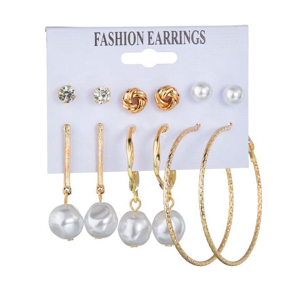 vintage geometric earrings sets for women gold color irregular pearl statement earring brincos jewelry 6pairs/set circle hoop earring, Silver
vintage geometric earrings sets for women gold color irregular pearl statement earring brincos jewelry 6pairs/set circle hoop earring, Silver