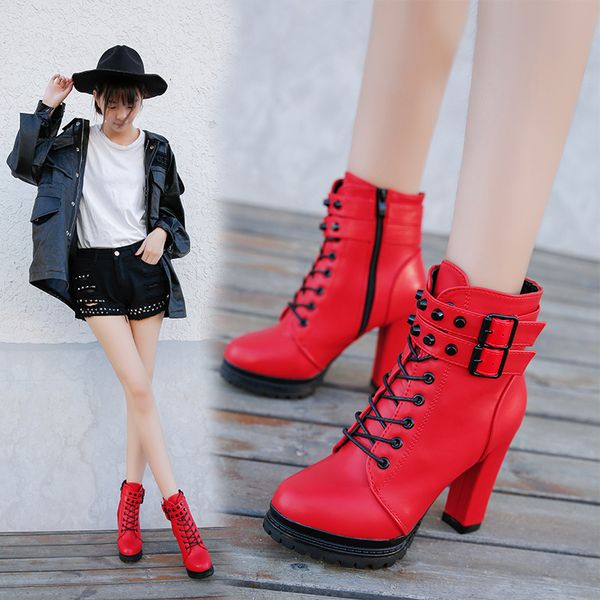 hee grand women high heels spring 2020 fashion lace-up ankle boots elegant pu leather platform dress shoes for women xwx7536, Black
hee grand women high heels spring 2020 fashion lace-up ankle boots elegant pu leather platform dress shoes for women xwx7536, Black