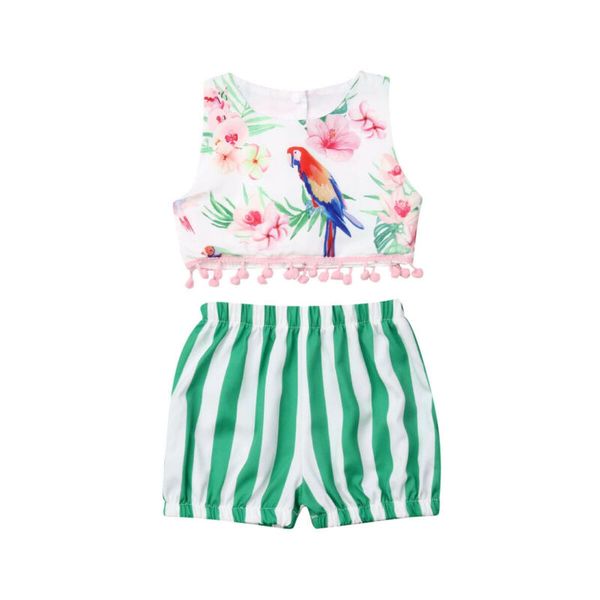 1-4years toddler kids baby girls t-shirt floral +stripe shorts outfit clothes set, White
1-4years toddler kids baby girls t-shirt floral +stripe shorts outfit clothes set, White