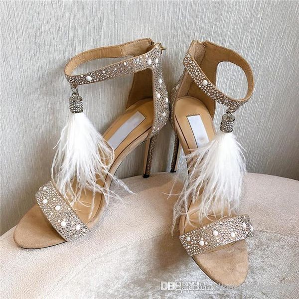 womens rear zipper high heel sandals manual drill with feather decoration round head high heel sandals with original packaging, Black
womens rear zipper high heel sandals manual drill with feather decoration round head high heel sandals with original packaging, Black