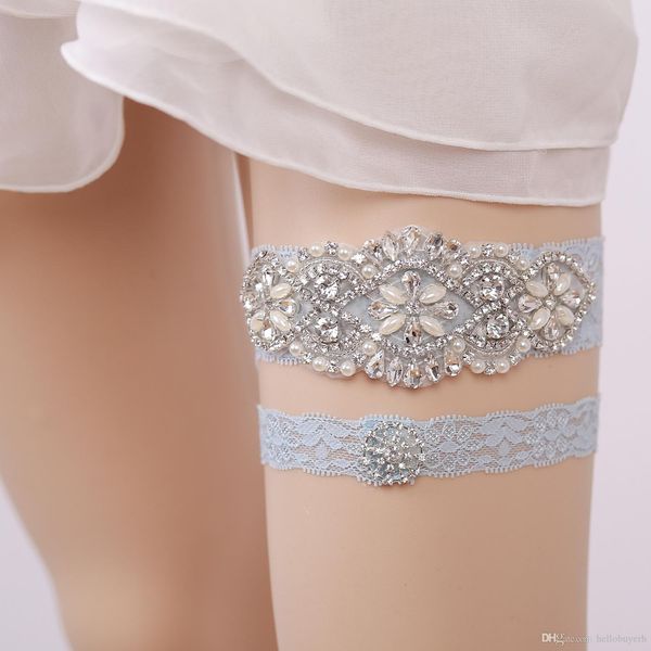 cute 2 pieces set bridal leg lace garters prom garter bridal wedding garter belt lace rhinestones crystals pearls light blue in stock modest, White
cute 2 pieces set bridal leg lace garters prom garter bridal wedding garter belt lace rhinestones crystals pearls light blue in stock modest, White