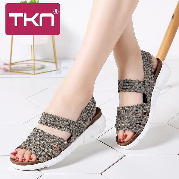 tkn 2019 summer female woven elastic shoes ladies flat multi colors slingback sandals for women 802 y200620, Black
tkn 2019 summer female woven elastic shoes ladies flat multi colors slingback sandals for women 802 y200620, Black