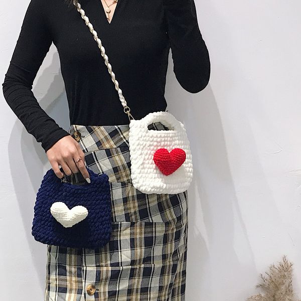 cute hand-woven heart women shoulder bag crochet kintted woolen women messenger crossbody bags chain female hand bags small tote
cute hand-woven heart women shoulder bag crochet kintted woolen women messenger crossbody bags chain female hand bags small tote