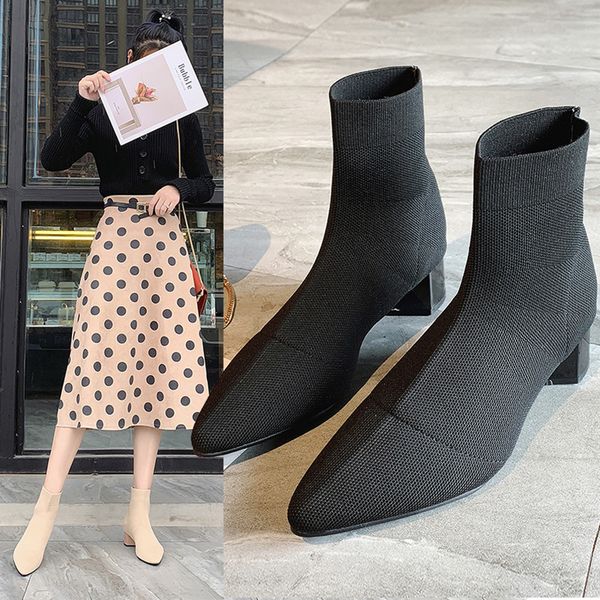 lace up women's boots autumn shoes boots-women booties woman 2019 low heel round toe luxury designer pointy mid calf ladies, Black
lace up women's boots autumn shoes boots-women booties woman 2019 low heel round toe luxury designer pointy mid calf ladies, Black