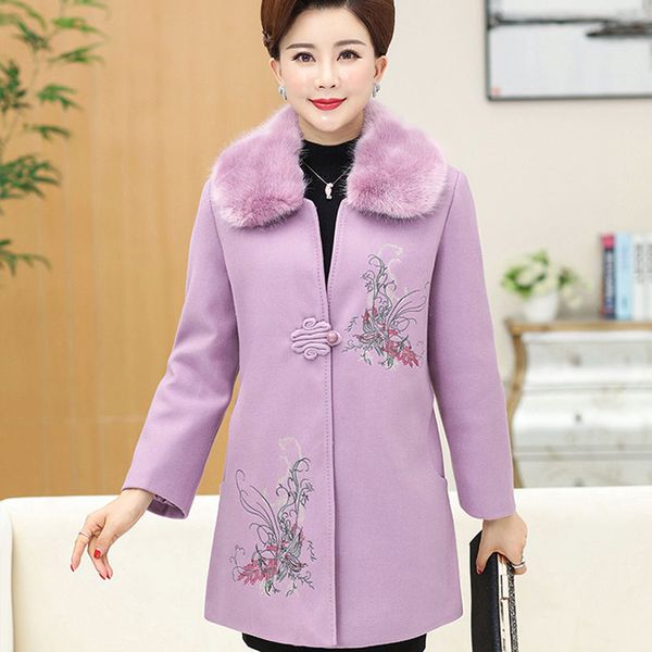 women's wool & blends middle-aged plus cotton thick woolen coat large size mother dress p202122773, Black
women's wool & blends middle-aged plus cotton thick woolen coat large size mother dress p202122773, Black