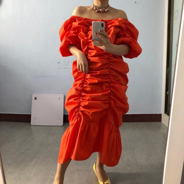 fashion spring summer 2020 women orange pleated split joint big size dress new slash neck half sleeve loose fit v840, Black;gray
fashion spring summer 2020 women orange pleated split joint big size dress new slash neck half sleeve loose fit v840, Black;gray