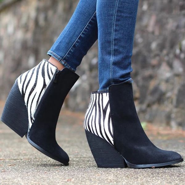 puimentiua print boots print women ankle boots zip pointed toe footwear thick high heels female boot shoes zebra pattern bootie, Black
puimentiua print boots print women ankle boots zip pointed toe footwear thick high heels female boot shoes zebra pattern bootie, Black