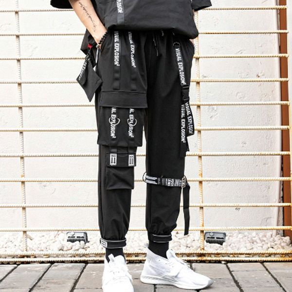 homens verão primavera estilo street fitas de multi bolso calças cargo casuais masculino personalidade do punk hip hop corredore, Black
homens verão primavera estilo street fitas de multi bolso calças cargo casuais masculino personalidade do punk hip hop corredore, Black