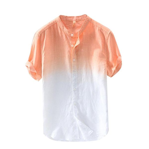 men clothes 2019 summer men's cool and thin breathable collar hanging dyed gradient cotton shirt, White;black
men clothes 2019 summer men's cool and thin breathable collar hanging dyed gradient cotton shirt, White;black